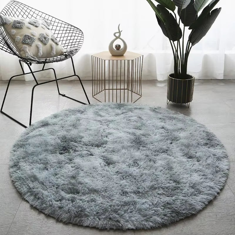 Super Soft round Rug Pad White Carpet Living Room Bedroom Kids Room Play Area Floor Mats Home Decor Rugs
