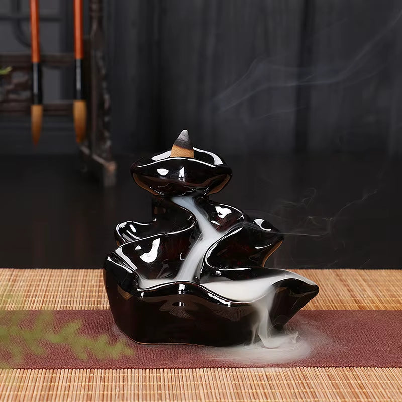 Creative Home Decor Backflow Stick Incense Burner Ceramic Censer Home Decoration Use in Home Teahouse Zen Yoga Decor -No Incense