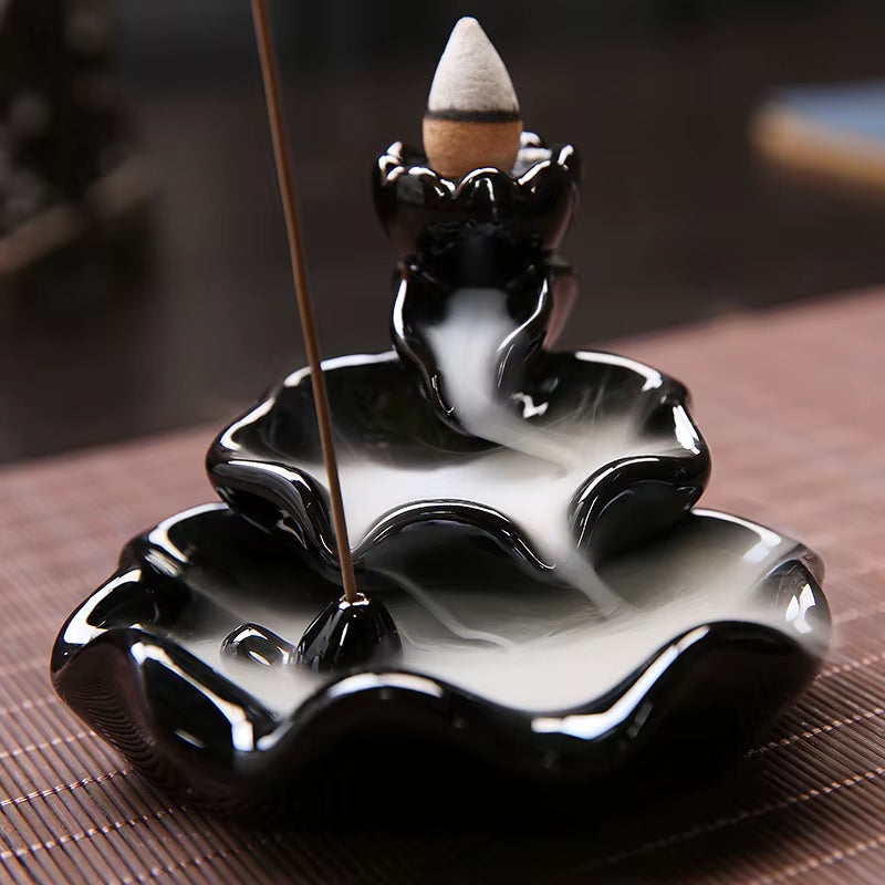 Creative Home Decor Backflow Stick Incense Burner Ceramic Censer Home Decoration Use in Home Teahouse Zen Yoga Decor -No Incense