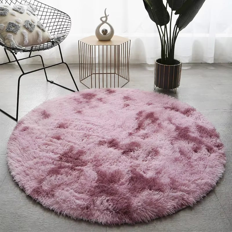Super Soft round Rug Pad White Carpet Living Room Bedroom Kids Room Play Area Floor Mats Home Decor Rugs
