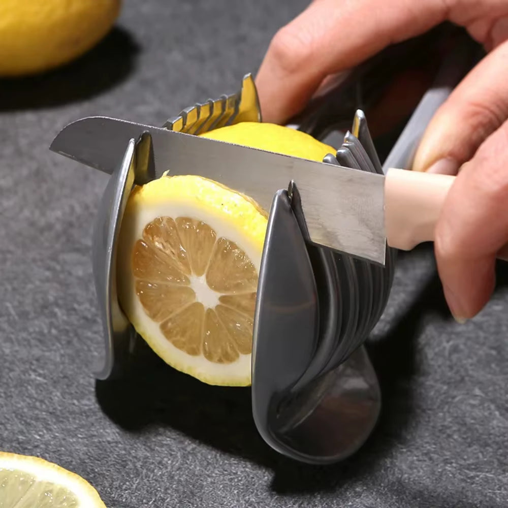 Stainless Steel Kitchen Handheld Orange Lemon Slicer Tomato Cutting Clip Fruit Slicer Onion Slicer Kitchenitem Cutter Accessorie