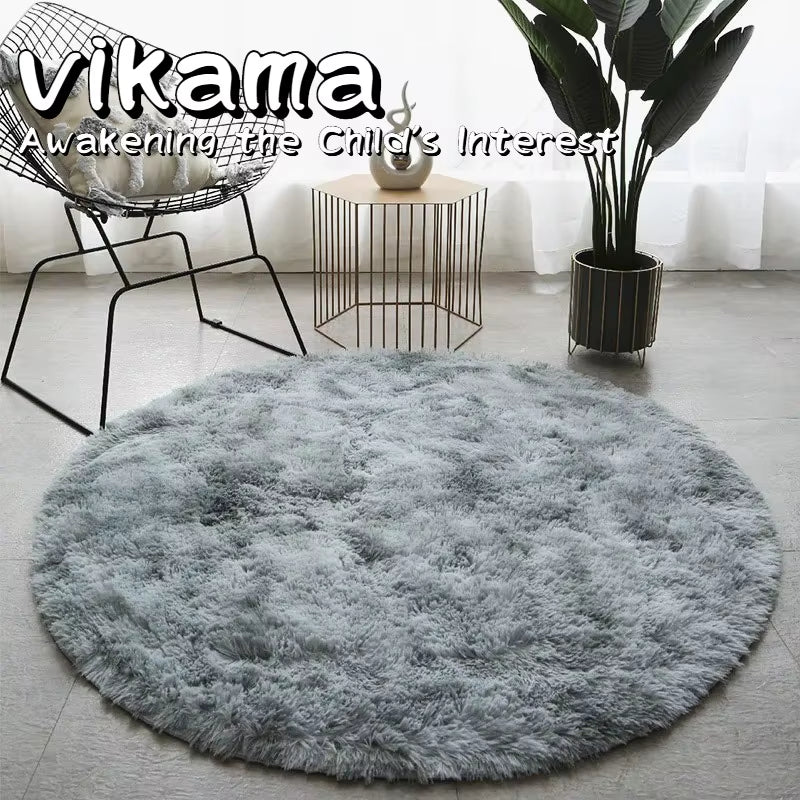 Super Soft round Rug Pad White Carpet Living Room Bedroom Kids Room Play Area Floor Mats Home Decor Rugs