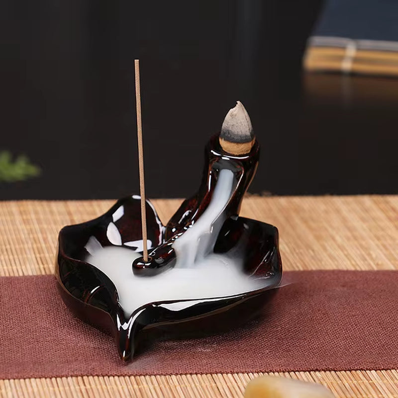 Creative Home Decor Backflow Stick Incense Burner Ceramic Censer Home Decoration Use in Home Teahouse Zen Yoga Decor -No Incense