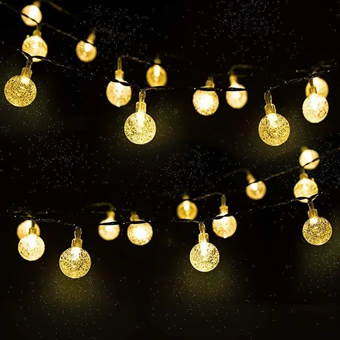 Solar Crystal Globe LED String Lights