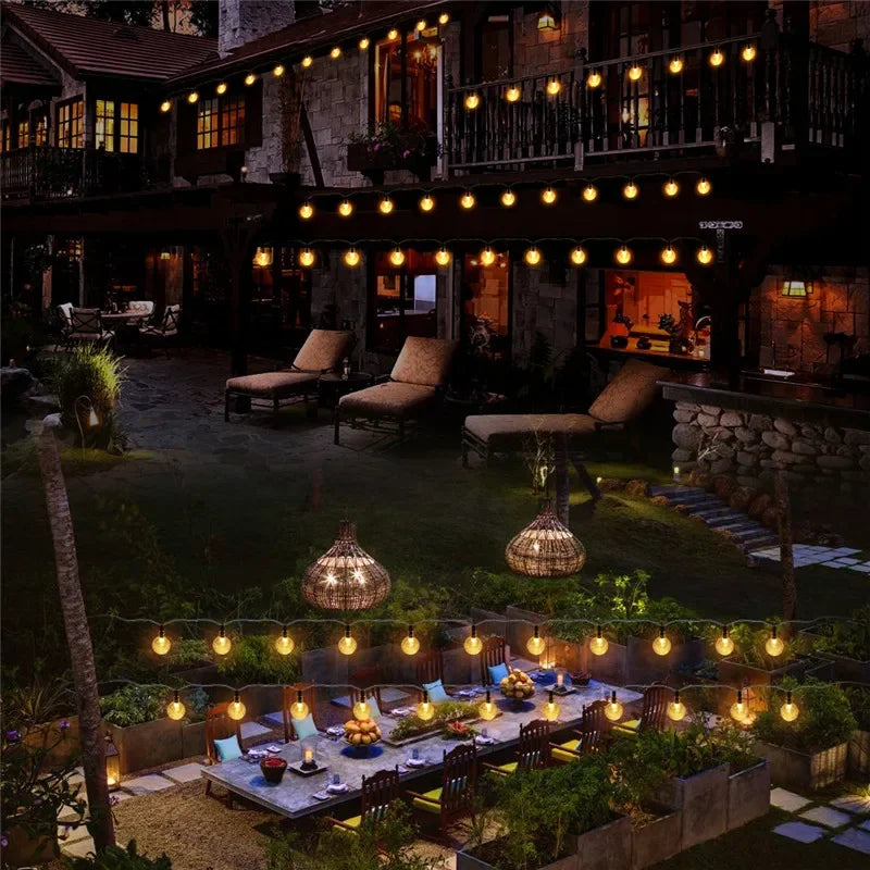 Solar Crystal Globe LED String Lights