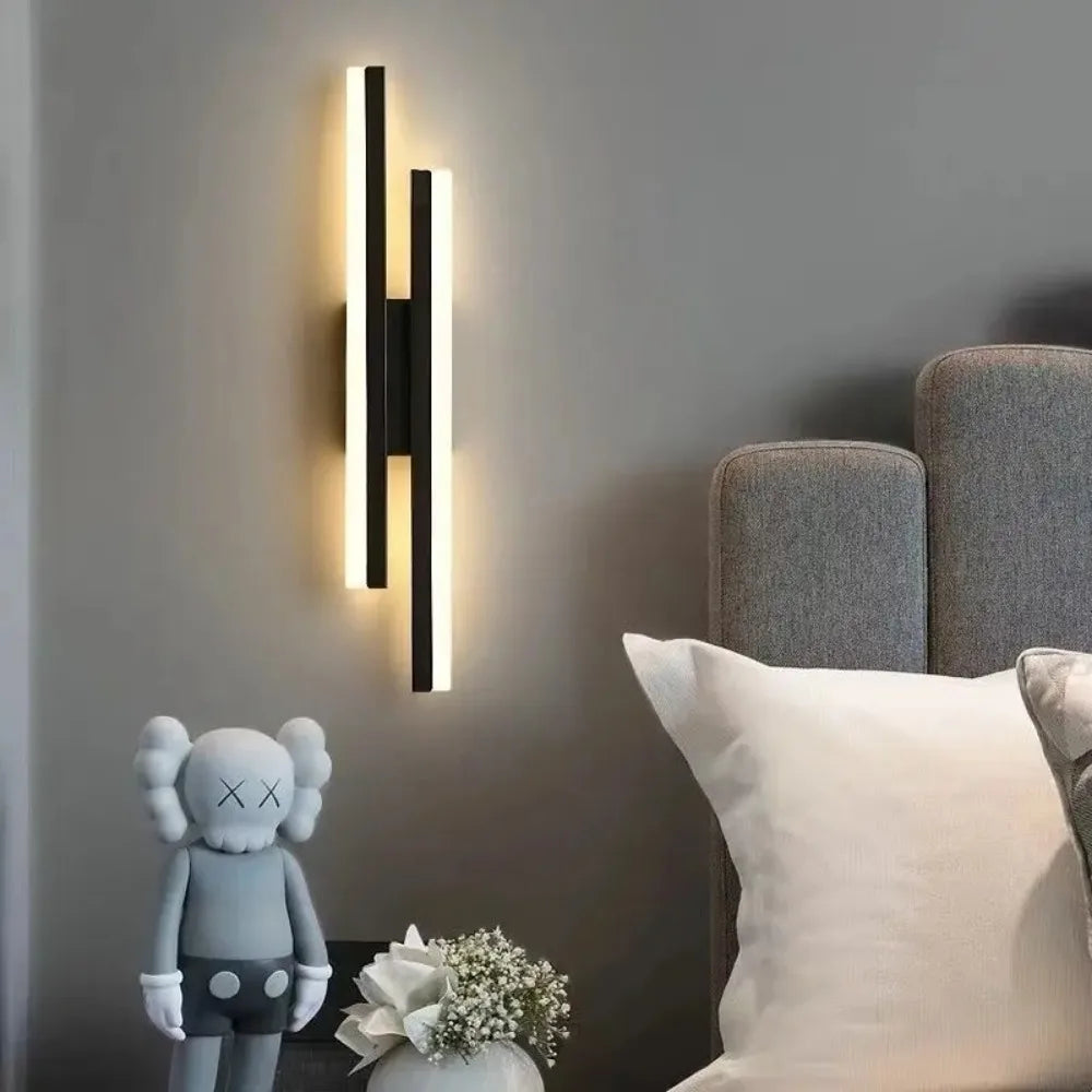 Modern Ledwall Lamp Wall Sconces Copper Line Pipe Acrylic Lampshade Indoor Lighting for Living Room Corridor Light Fixture