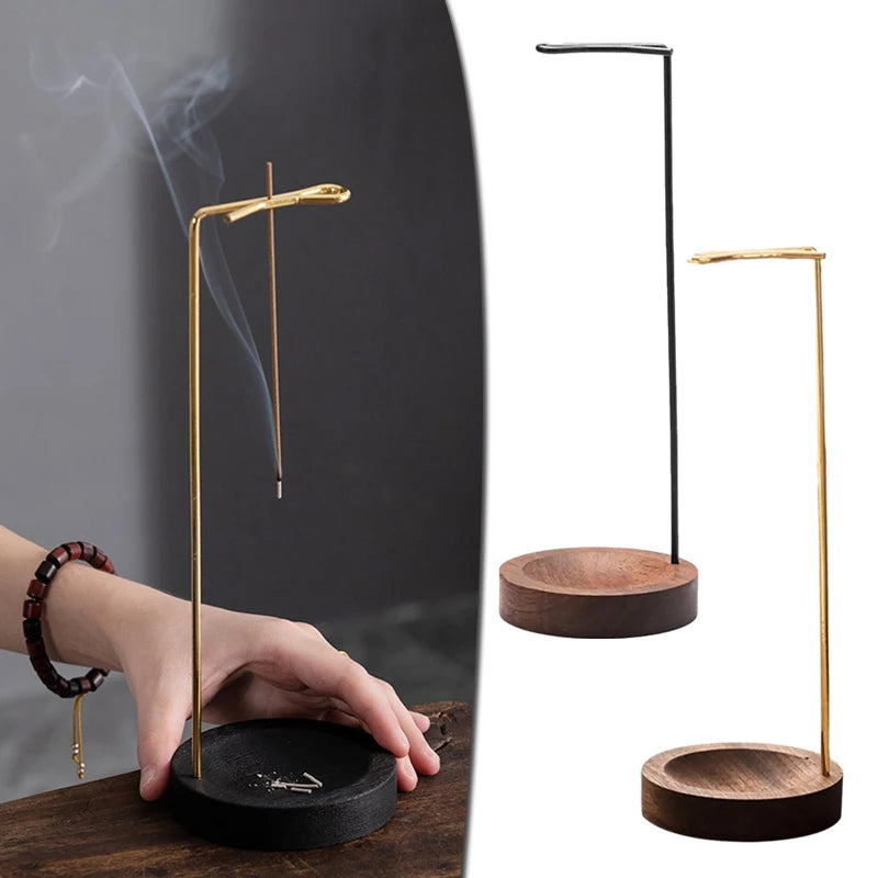 Creative Upside down Incense Burner Incense Stick Holder Wooden round Incense Tray Ornament Bedroom Home Yoga Decoration Crafts