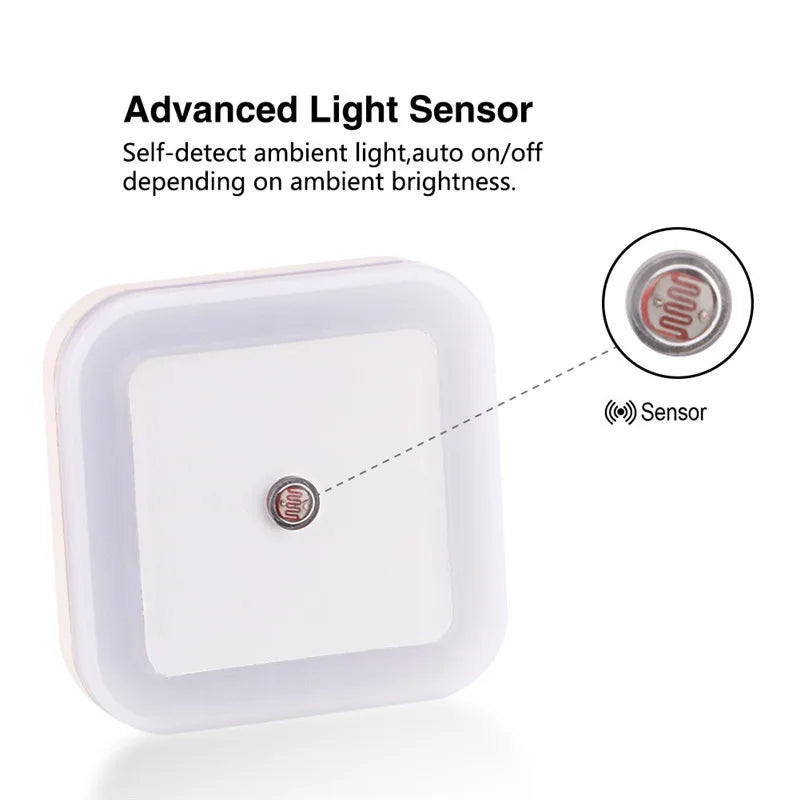 Wireless LED Night Light Sensor Lighting Mini EU/US Plug Night Lights for Children Room Bedroom Living Room Decoration Lighting