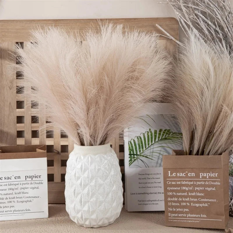 10Pcs Artificial Reed Ins Wind Bouquet Imitation Flowers Bohemian Home Living Room Decor Fake Reed Christmas Wedding Decoration
