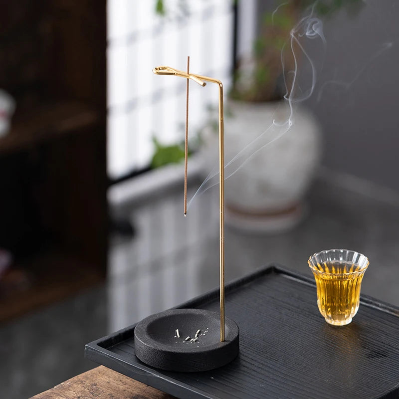 Creative Upside down Incense Burner Incense Stick Holder Wooden round Incense Tray Ornament Bedroom Home Yoga Decoration Crafts