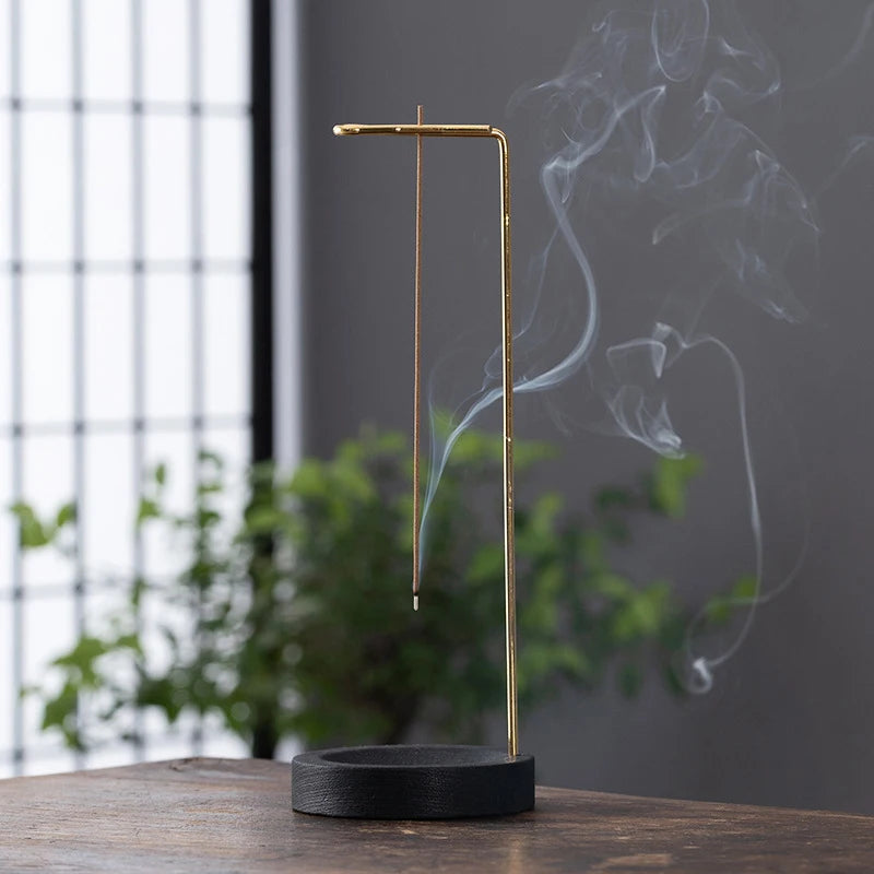 Creative Upside down Incense Burner Incense Stick Holder Wooden round Incense Tray Ornament Bedroom Home Yoga Decoration Crafts