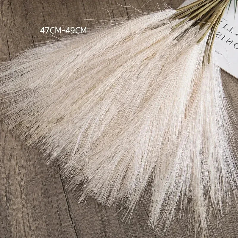 10Pcs Artificial Reed Ins Wind Bouquet Imitation Flowers Bohemian Home Living Room Decor Fake Reed Christmas Wedding Decoration