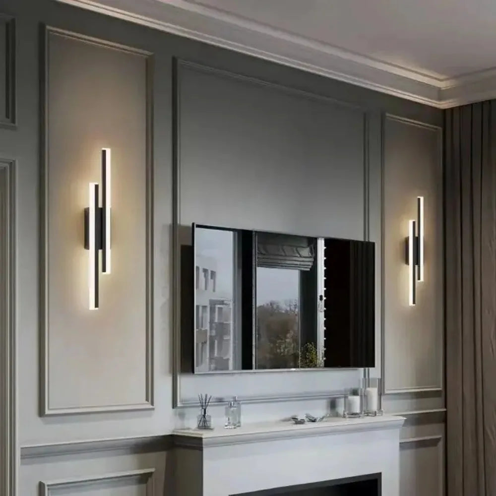 Modern Ledwall Lamp Wall Sconces Copper Line Pipe Acrylic Lampshade Indoor Lighting for Living Room Corridor Light Fixture
