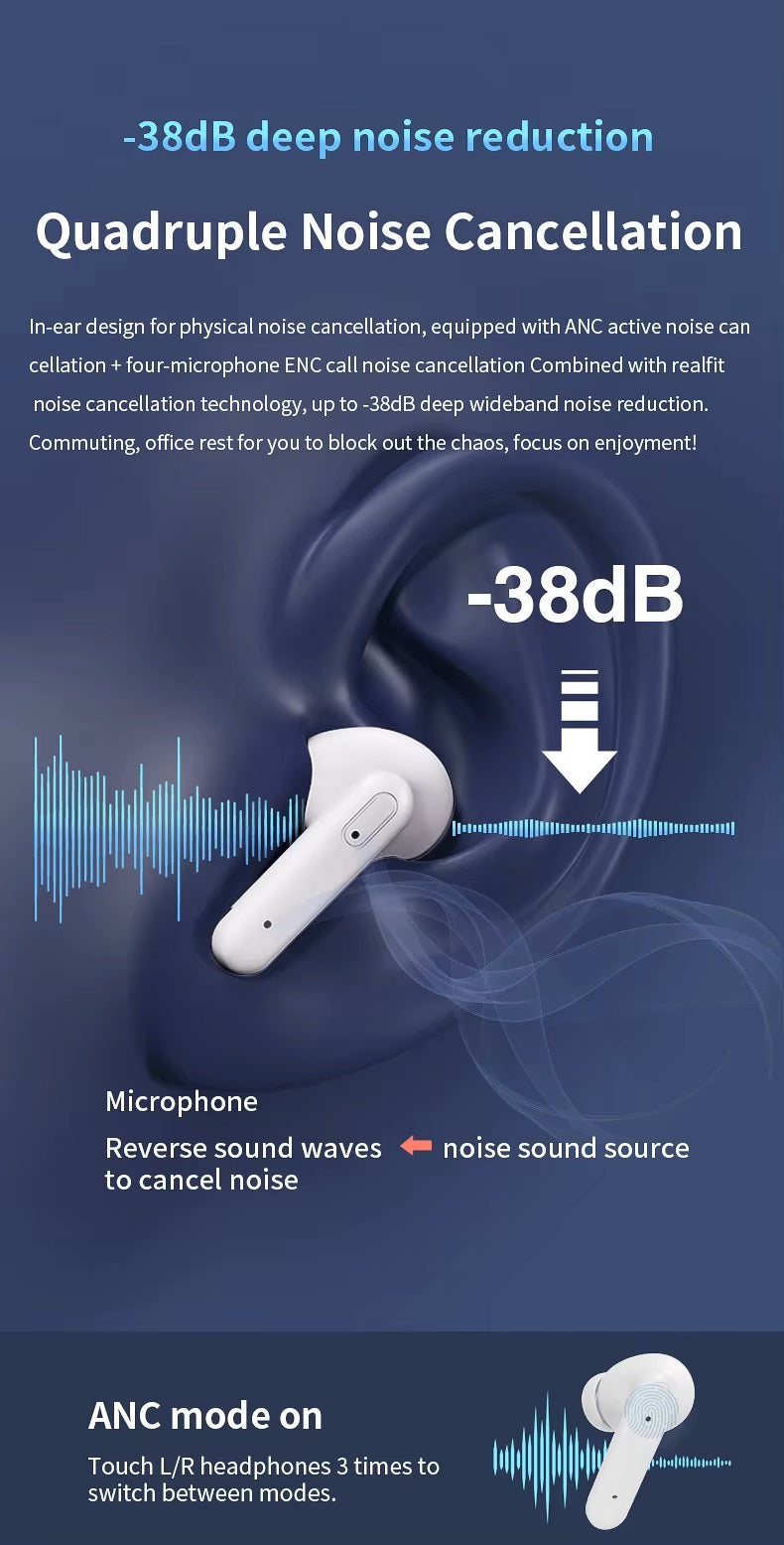 F3 ANC Active Noice Cancellation Bluetooth Earphones