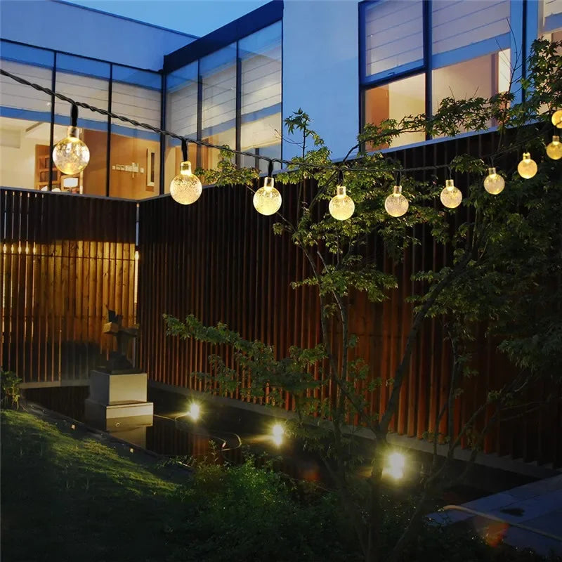 Solar Crystal Globe LED String Lights