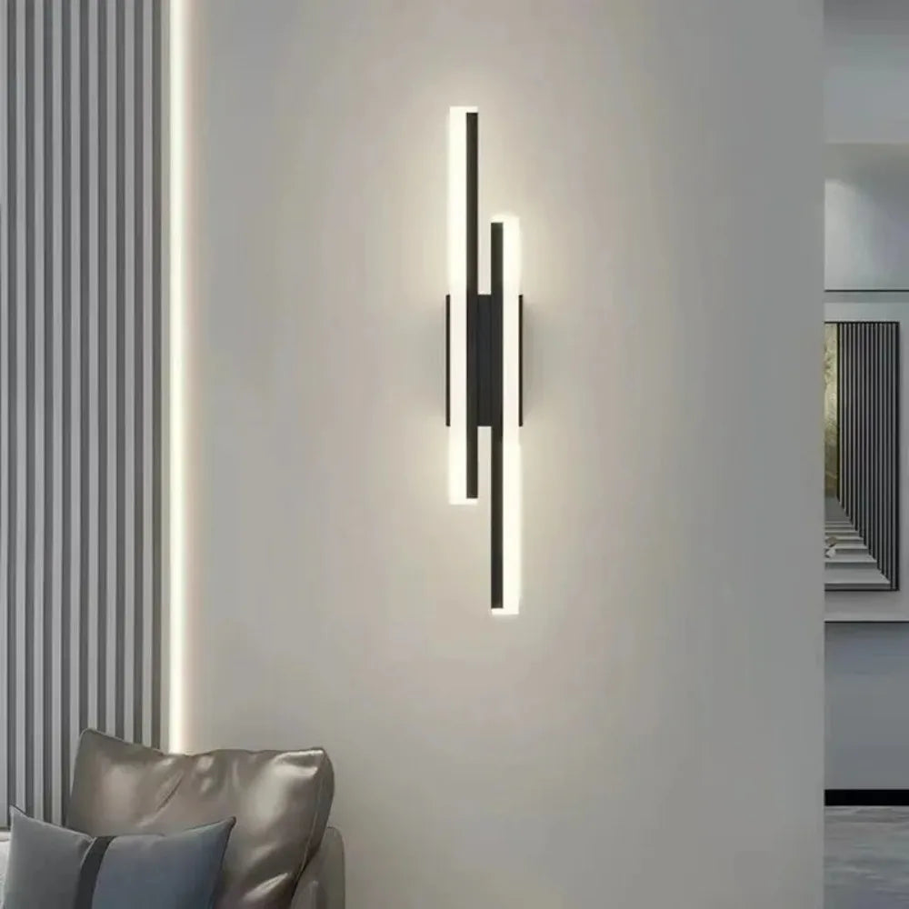 Modern Ledwall Lamp Wall Sconces Copper Line Pipe Acrylic Lampshade Indoor Lighting for Living Room Corridor Light Fixture