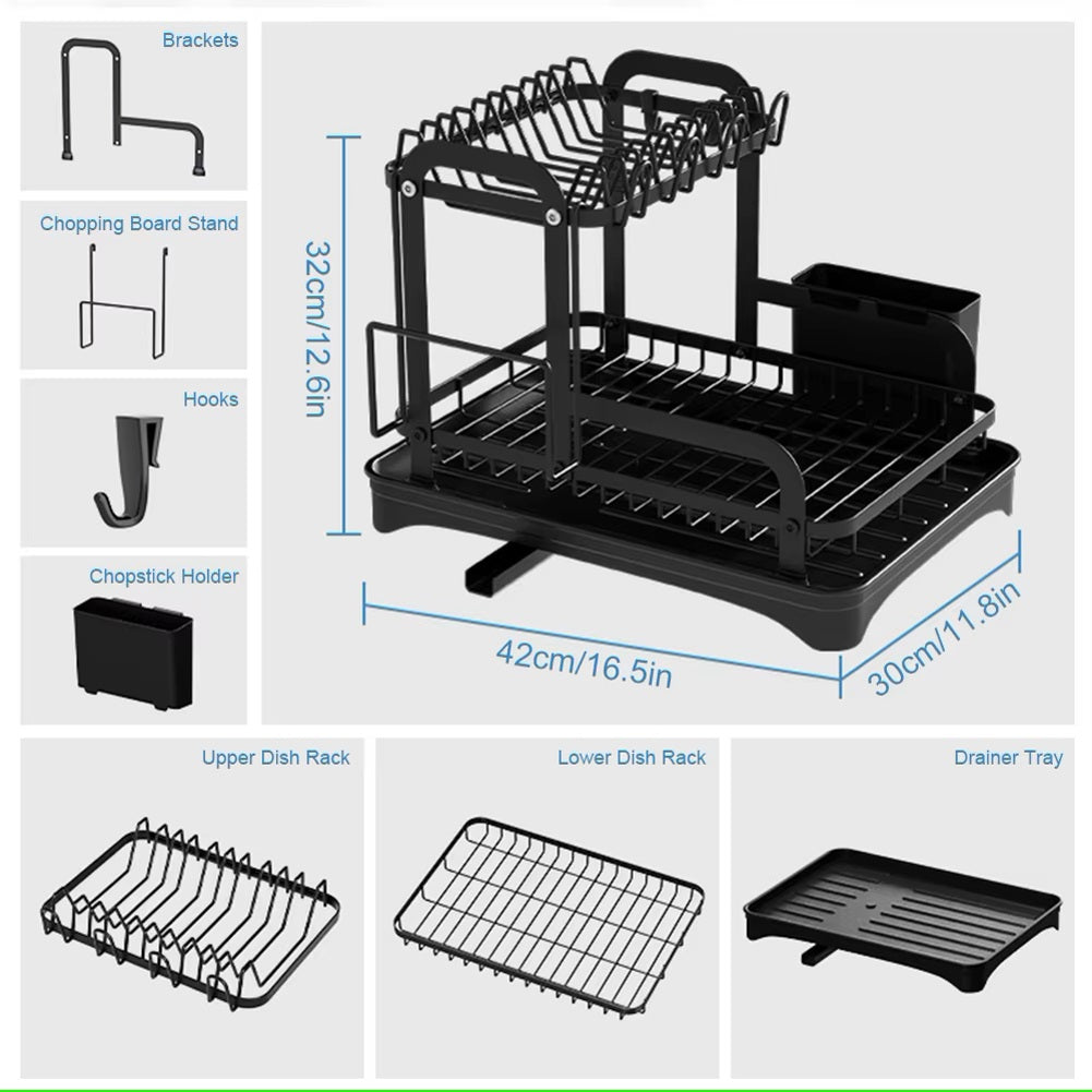 360° Rotating Drying Rack with Drain