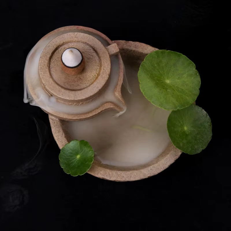 Creative Home Decor Backflow Stick Incense Burner Ceramic Censer Home Decoration Use in Home Teahouse Zen Yoga Decor -No Incense