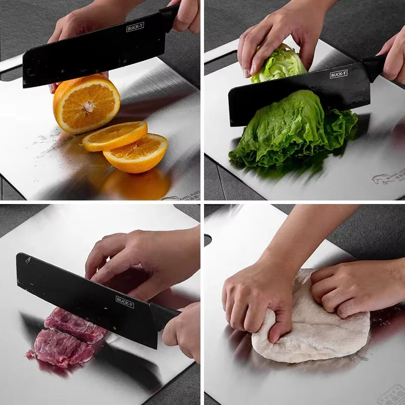 Stainless Steel Thickened Cutting Board Antibacterial Mildew-Proof Kneading Dough Board Kitchen Fruit Vegetable Cutting Board