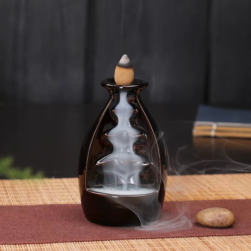Creative Home Decor Backflow Stick Incense Burner Ceramic Censer Home Decoration Use in Home Teahouse Zen Yoga Decor -No Incense