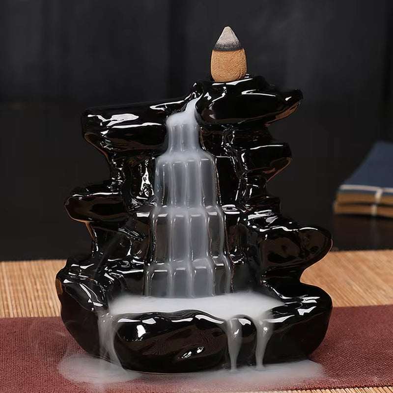 Creative Home Decor Backflow Stick Incense Burner Ceramic Censer Home Decoration Use in Home Teahouse Zen Yoga Decor -No Incense