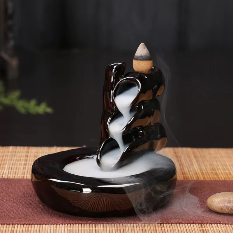 Creative Home Decor Backflow Stick Incense Burner Ceramic Censer Home Decoration Use in Home Teahouse Zen Yoga Decor -No Incense