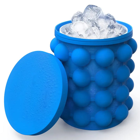 Ice Cube Mold Ice Tray Large Silicone Bucket (2-In-1) Ice Cube Maker Circular Portable Suitable for Summer Silicone Mold
