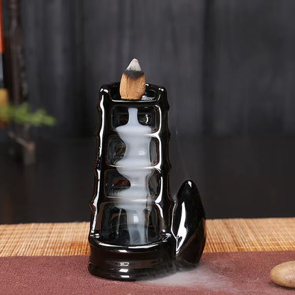 Creative Home Decor Backflow Stick Incense Burner Ceramic Censer Home Decoration Use in Home Teahouse Zen Yoga Decor -No Incense