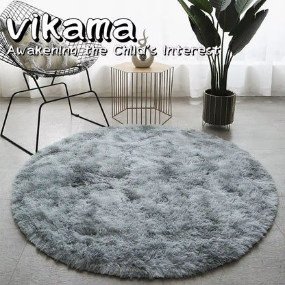 Super Soft round Rug Pad White Carpet Living Room Bedroom Kids Room Play Area Floor Mats Home Decor Rugs