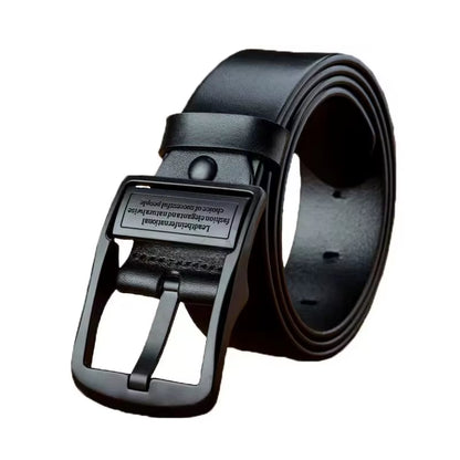 New Leather Cowhide Men'S Belt Fashion Metal Alloy Pin Buckle Adult Luxury Brand Jeans Business Casual Waist Male Strap Brand