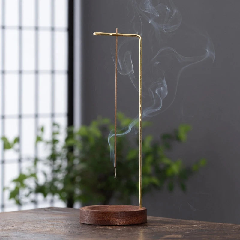 Creative Upside down Incense Burner Incense Stick Holder Wooden round Incense Tray Ornament Bedroom Home Yoga Decoration Crafts