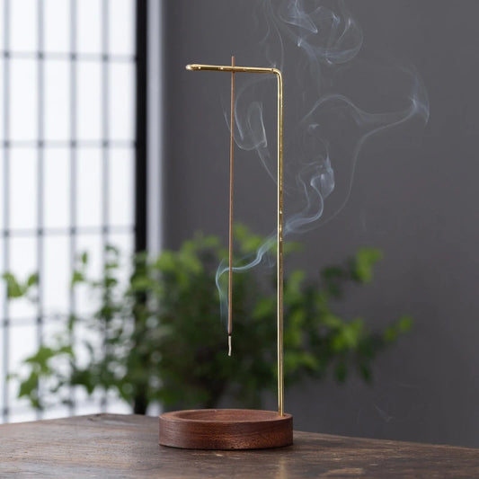 Creative Upside down Incense Burner Incense Stick Holder Wooden round Incense Tray Ornament Bedroom Home Yoga Decoration Crafts