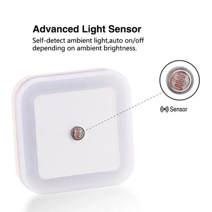 Wireless LED Night Light Sensor Lighting Mini EU/US Plug Night Lights for Children Room Bedroom Living Room Decoration Lighting