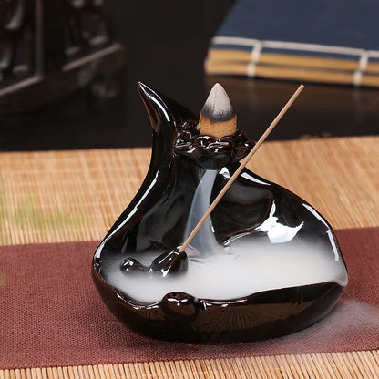 Creative Home Decor Backflow Stick Incense Burner Ceramic Censer Home Decoration Use in Home Teahouse Zen Yoga Decor -No Incense