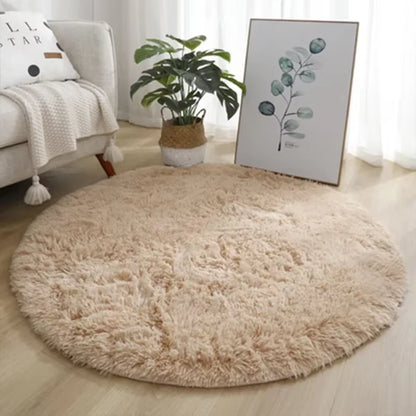 Super Soft round Rug Pad White Carpet Living Room Bedroom Kids Room Play Area Floor Mats Home Decor Rugs